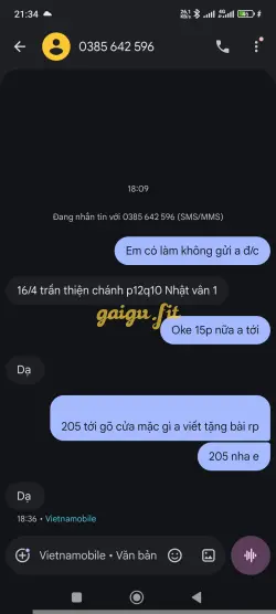 Ảnh đánh giá gái gọi