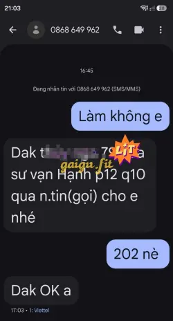 Ảnh đánh giá gái gọi