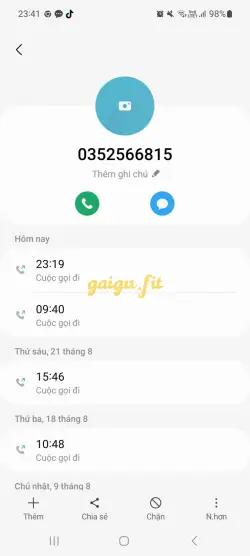 Ảnh đánh giá gái gọi