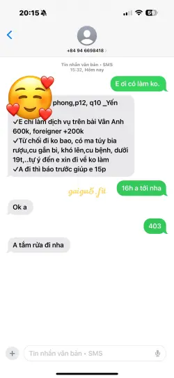 Ảnh đánh giá gái gọi