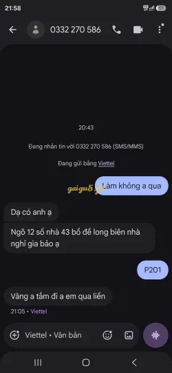 Ảnh đánh giá gái gọi